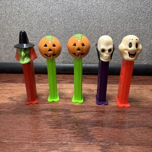 Vintage Halloween Pez Dispenser Lot Of 5 - Witch, Skull, Pumpkins, Ghost